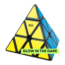QiYi Pyraminx Black - Glow in the Dark Fluorescent → MasterCubeStore