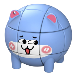 Animal Cube 3x3 Cat Keychain Cube Stickerless Blue → MasterCubeStore