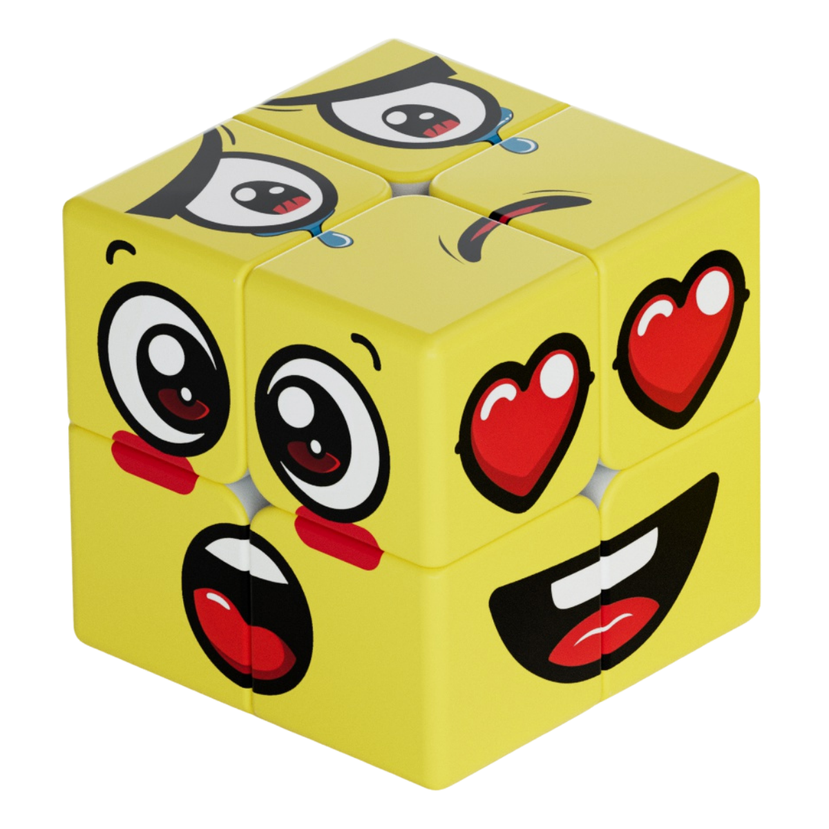Z Cube 2x2 Emoji Face Cube Puzzle Toy Yellow → MasterCubeStore