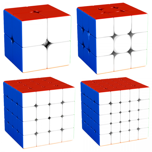 MoYu Meilong Set 2x2 stickerless Zauberwürfel Speedcube Magic Cube Mag... 3x3 