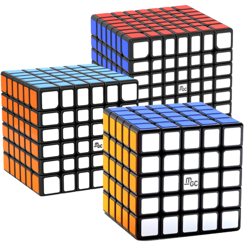 YJ MGC 5x5, 6x6, 7x7 Magnetic Bundle Black - 3 Magic Cubes → MasterCubeStore