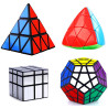 ShengShou 4 Magic Cubes Bundle - Megaminx, Pyraminx, Mastermorphix, Mirror Cube